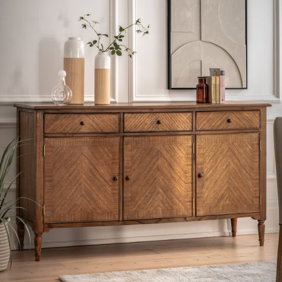 Read more about Madisen wooden sideboard with 3 doors and 3 drawers in peroba