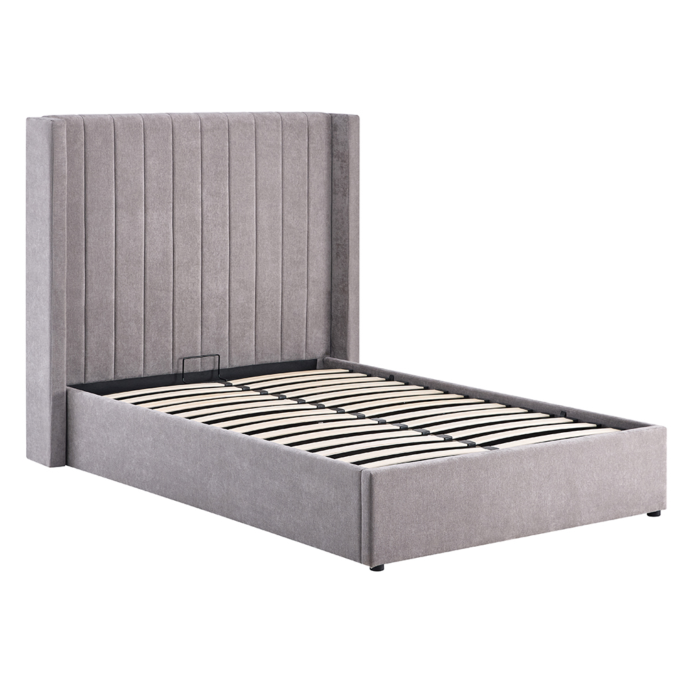 Madison Fabric Ottoman Storage King Size Bed In Grey