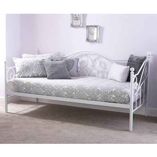 Malham Metal Single Day Bed In White Furniture in Fashion