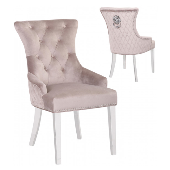 Madison Taupe Velvet Dining Chairs In Pair Furniture in Fashion