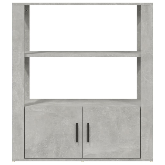Madison Wooden Shelving Unit With 2 Doors In Concrete Effect