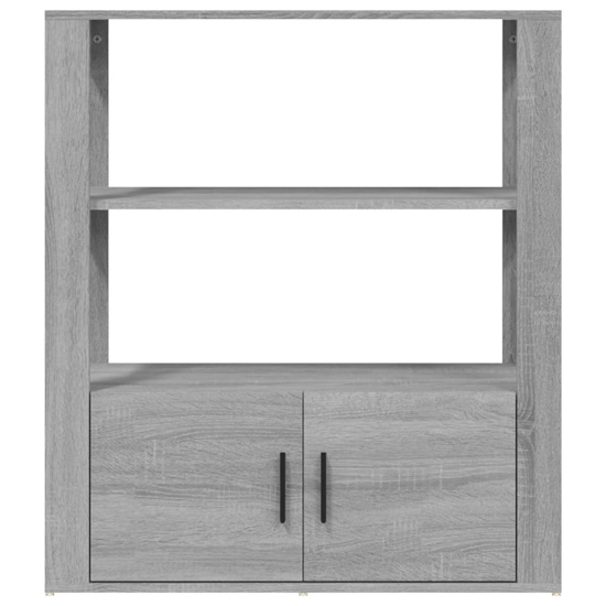 Madison Wooden Shelving Unit With 2 Doors In Grey Sonoma Oak