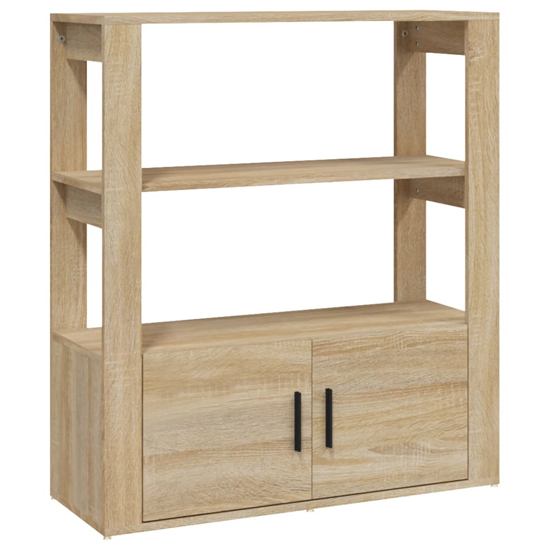 Madison Wooden Shelving Unit With 2 Doors In Sonoma Oak