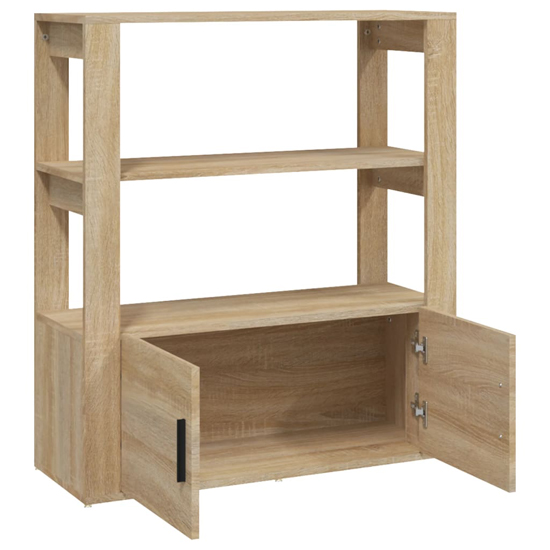 Madison Wooden Shelving Unit With 2 Doors In Sonoma Oak