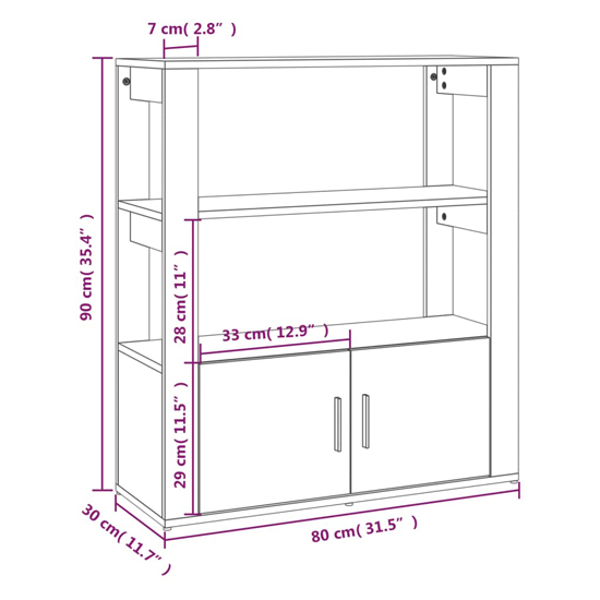 Madison Wooden Shelving Unit With 2 Doors In White