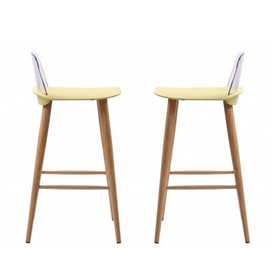 Madisson Lime Bar Stool With Oak Look Metal Legs In A Pair_1