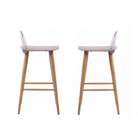 Madisson Stone Bar Stool With Oak Look Metal Legs In A Pair