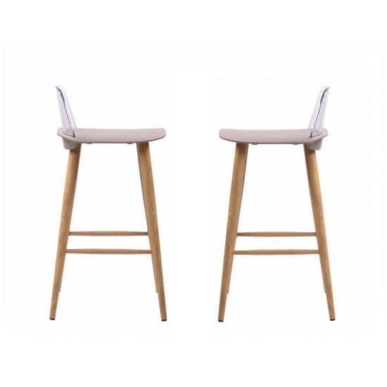 Product photograph of Madisson Stone Bar Stool With Oak Look Metal Legs In A Pair from Furniture in Fashion