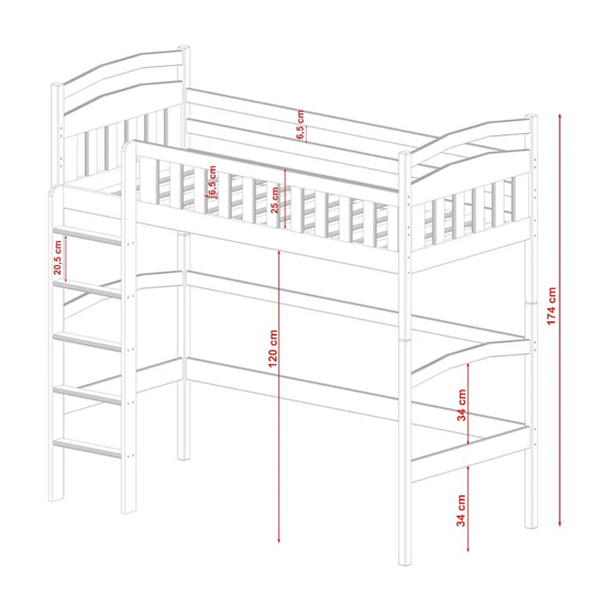Madoc Wooden Loft Bunk Bed In White