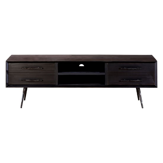 Madoca Wooden TV Stand With 2 Drawers And 1 Shelf In Dark Grey_4