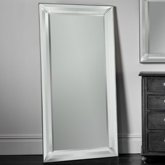 Product photograph of Madonna Rectangular Leaner Mirror In Silver Frame from Furniture in Fashion