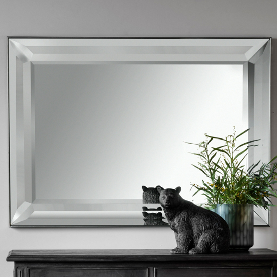 Product photograph of Madonna Rectangular Wall Mirror In Silver Frame from Furniture in Fashion