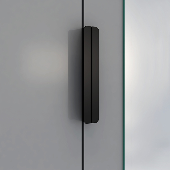 Madric Mirrored Gloss Wardrobe With 2 Doors In Grey And White