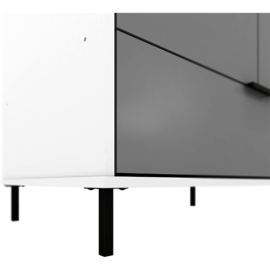 Madric Mirrored Gloss Wardrobe With 2 Doors In Grey And White