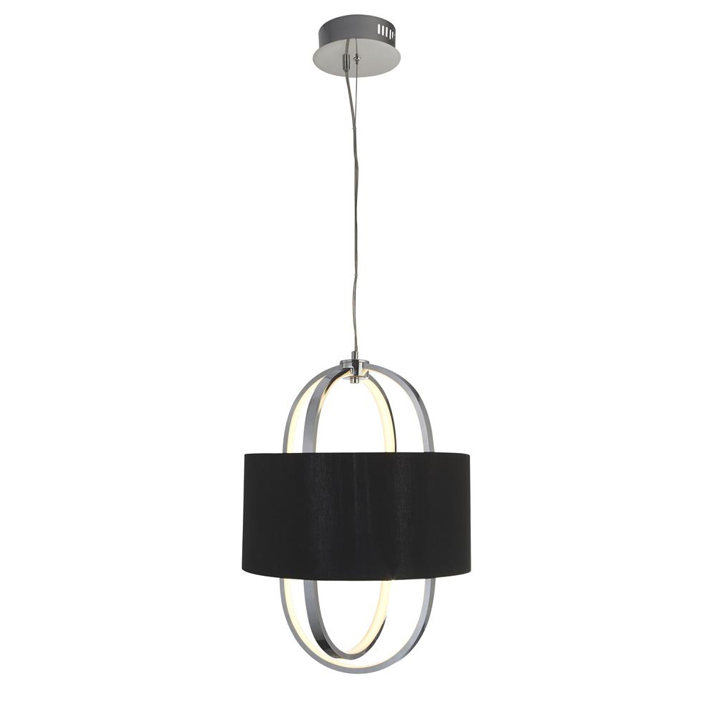 Read more about Madrid black fabric shade pendant light in chrome