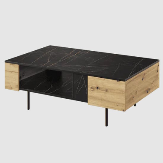 Product photograph of Madrid Wooden Coffee Table With 1 Drawer In Artisan Oak from Furniture in Fashion