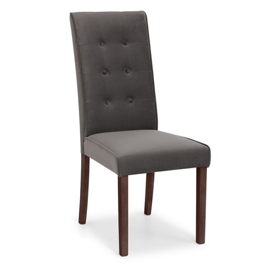 Maaike Grey Velvet Dining Chair In Pair