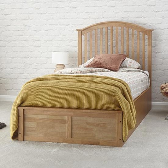 Read more about Millom ottoman wooden single bed in natural oak