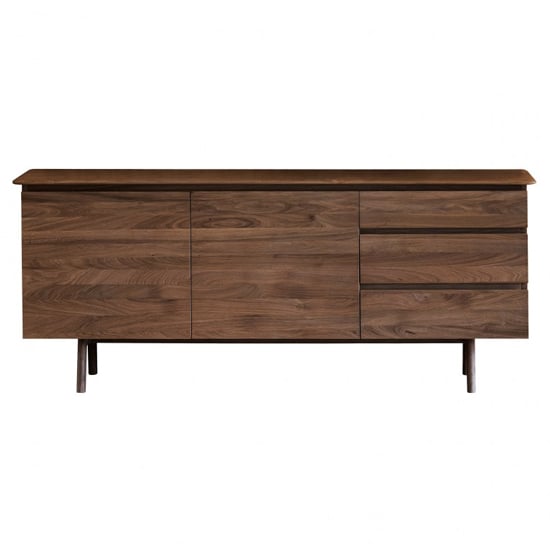 Madrid Wooden Sideboard In Walnut With 2 Doors And 3 Drawers