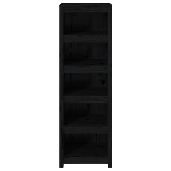 Madrid Solid Pine Wood 5-Tier Bookshelf In Black