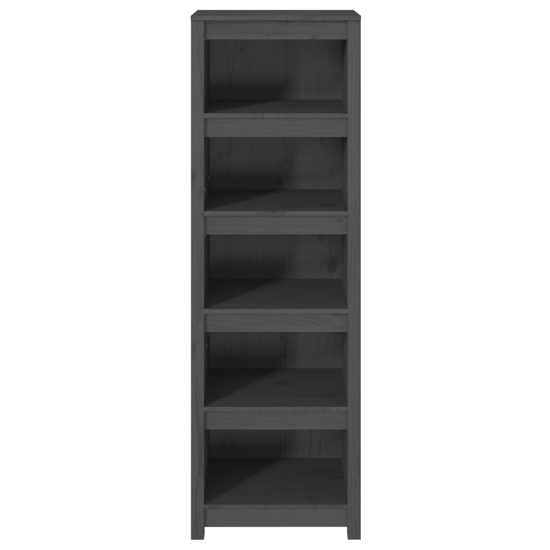 Madrid Solid Pine Wood 5-Tier Bookshelf In Grey