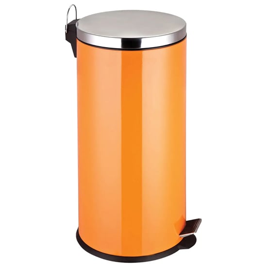 Madrid Stainless Steel 30 Litre Pedal Bin In Orange