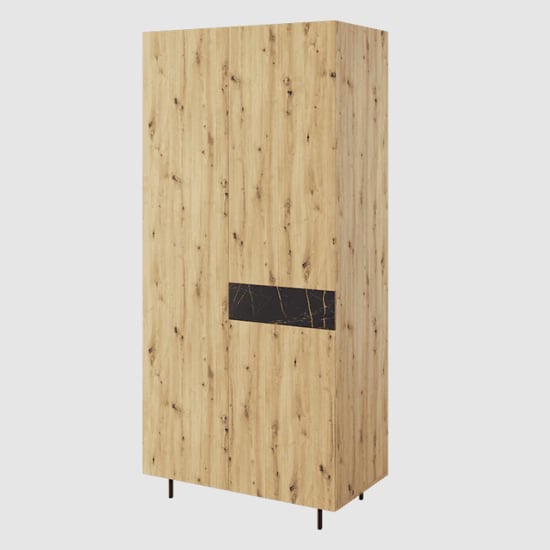 Product photograph of Madrid Wooden Wardrobe With 2 Doors In Artisan Oak from Furniture in Fashion