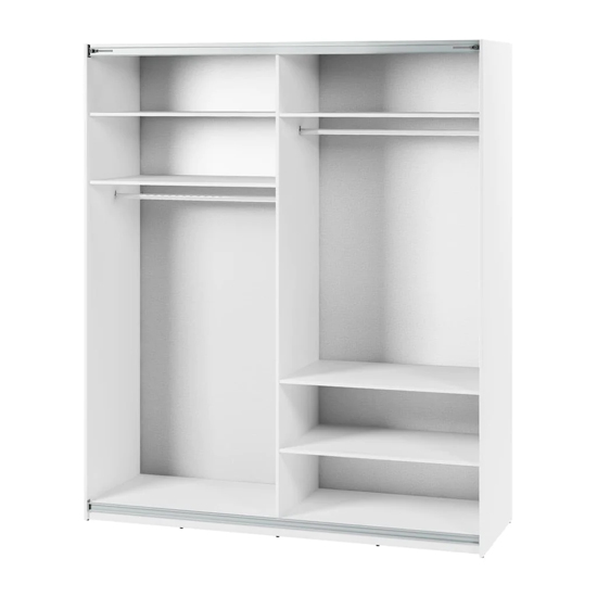 Madrid Wardrobe 200cm With 2 Sliding Doors In White And LED
