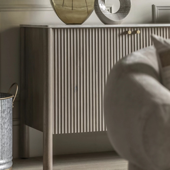 Madrid White Marble Top Sideboard With 4 Doors In Grey Wash