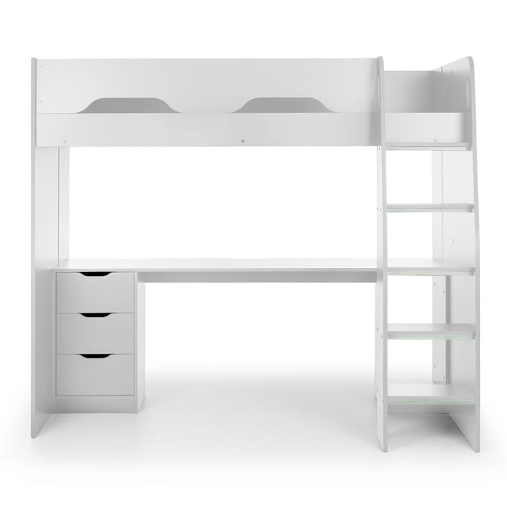 Read more about Madrid wooden gaming high sleeper children bed in white