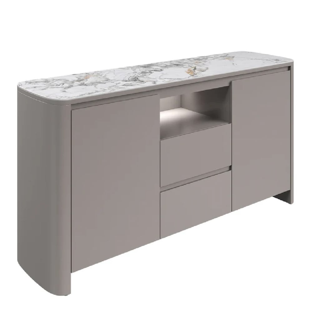 Read more about Madrid wooden sideboard with 2 doors in white gloss ceramic top