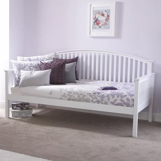 Product photograph of Millom Wooden Single Day Bed In White from Furniture in Fashion