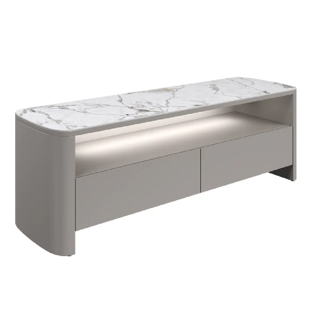 Read more about Madrid wooden tv stand with 2 doors in white gloss ceramic top