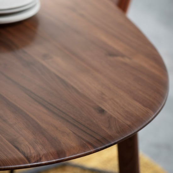Madrina Wooden Oval Dining Table In Walnut
