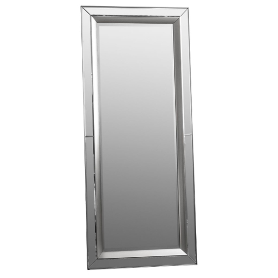 Product photograph of Madrina Rectangular Leaner Mirror In Silver Frame from Furniture in Fashion