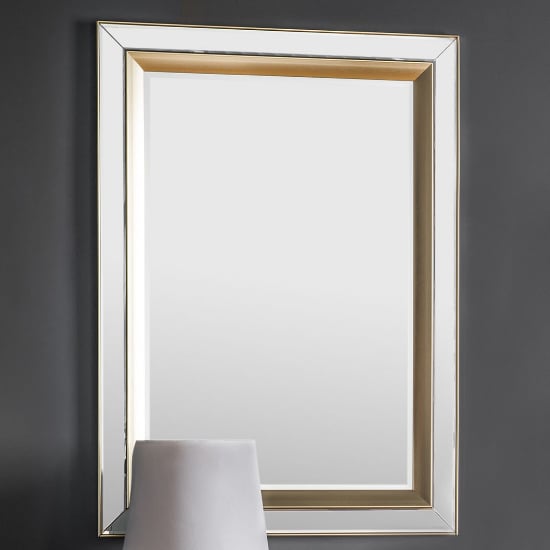 Photo of Madrina rectangular wall mirror in gold frame