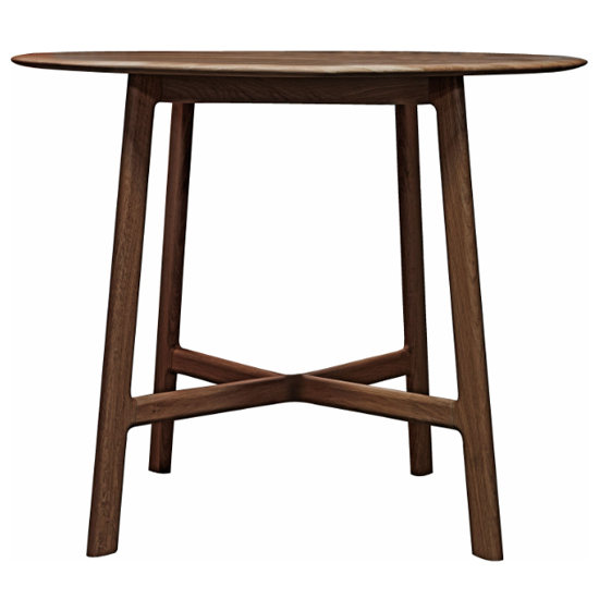 Madrina Wooden Round Dining Table In Walnut