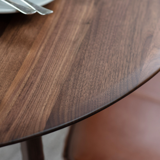 Madrina Wooden Round Dining Table In Walnut