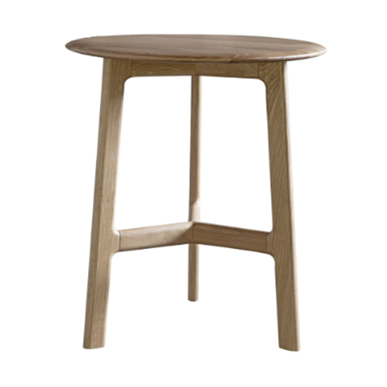 Madrina Wooden Round Side Table In Oak