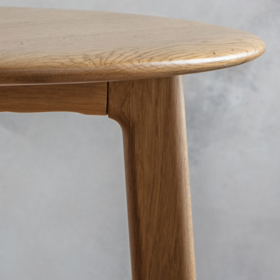Madrina Wooden Round Side Table In Oak