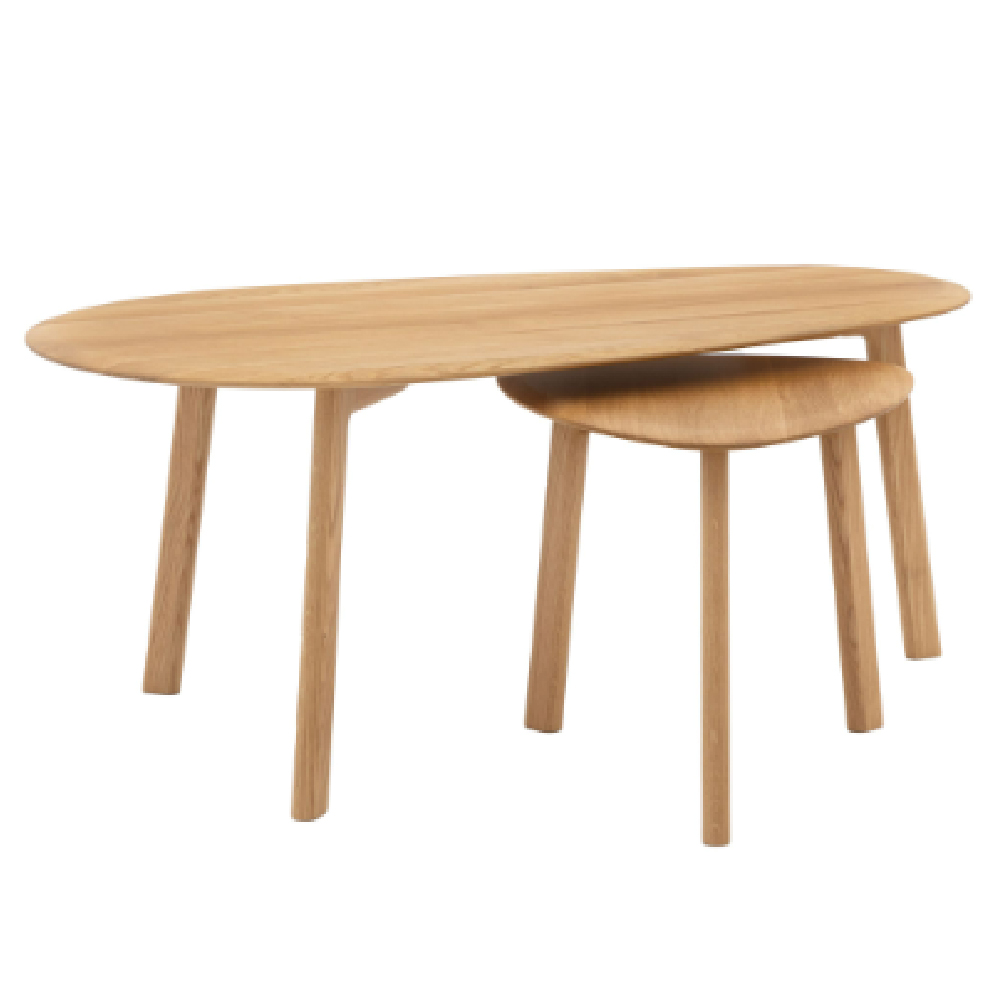 Madrina Wooden Nesting Coffee Tables In Natural