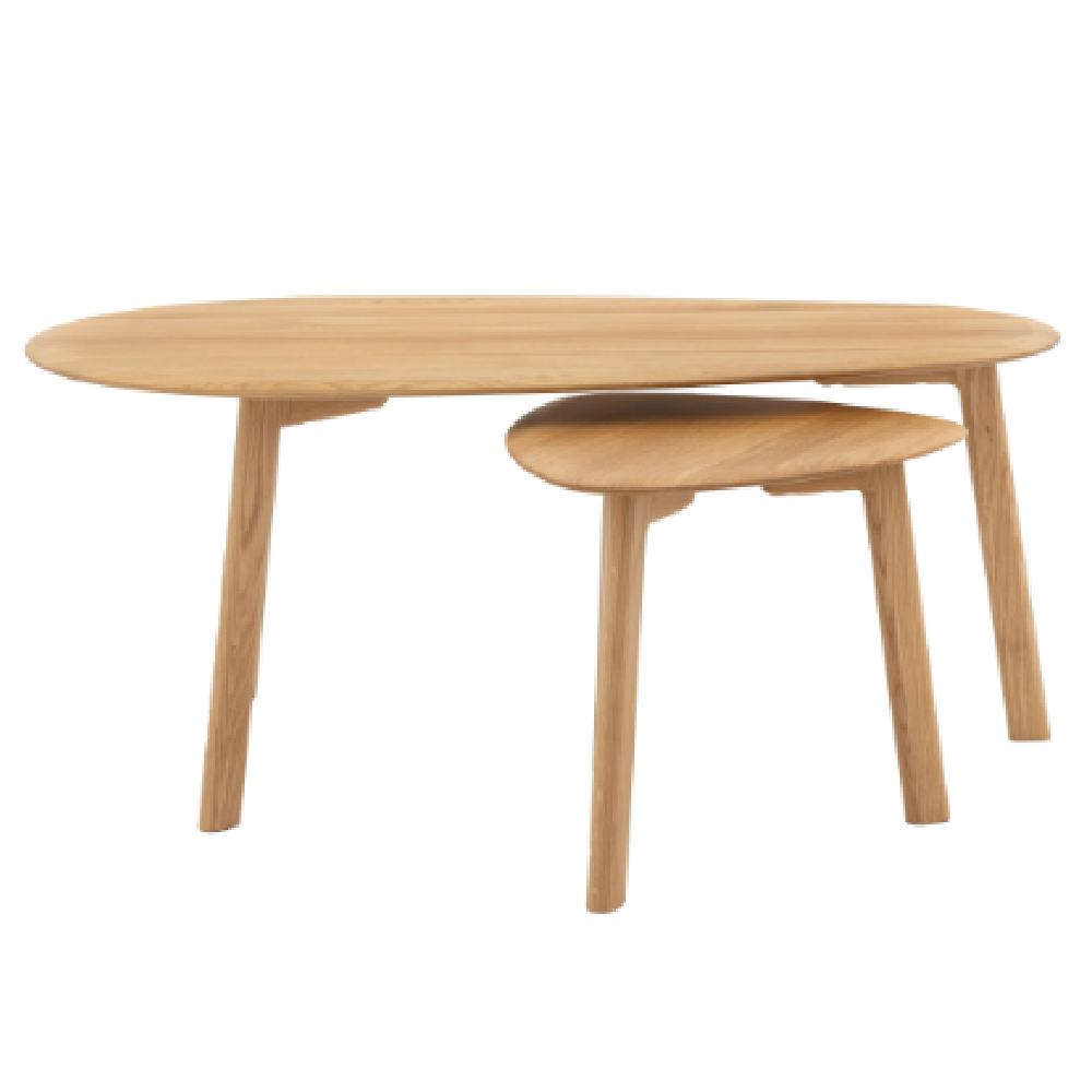 Madrina Wooden Nesting Coffee Tables In Natural