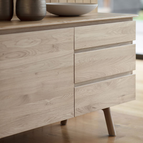 Madrina Wooden Sideboard With 2 Doors And 3 Drawers In Oak