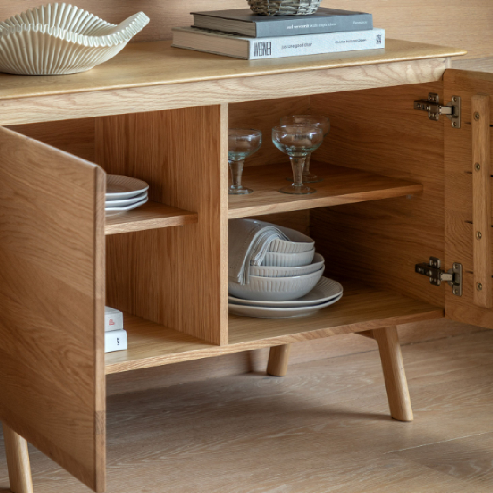 Madrina Wooden Sideboard With 2 Doors In Natural