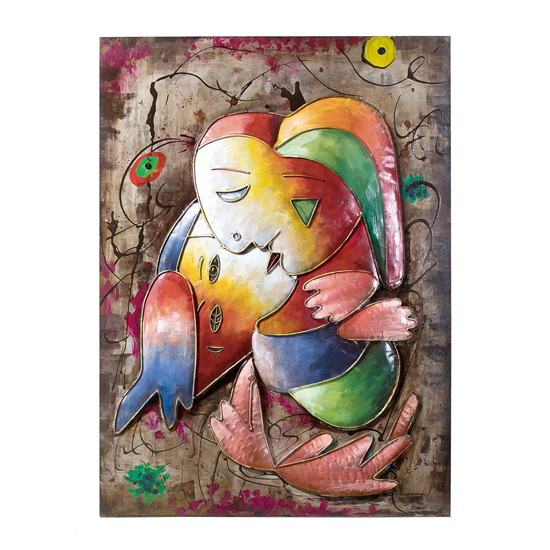 Read more about Maestro picture metal wall art in multicolor and red