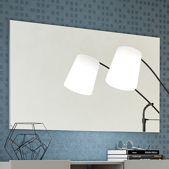 Maestro Wall Mirror Rectangular Large In Grey High Gloss Frame