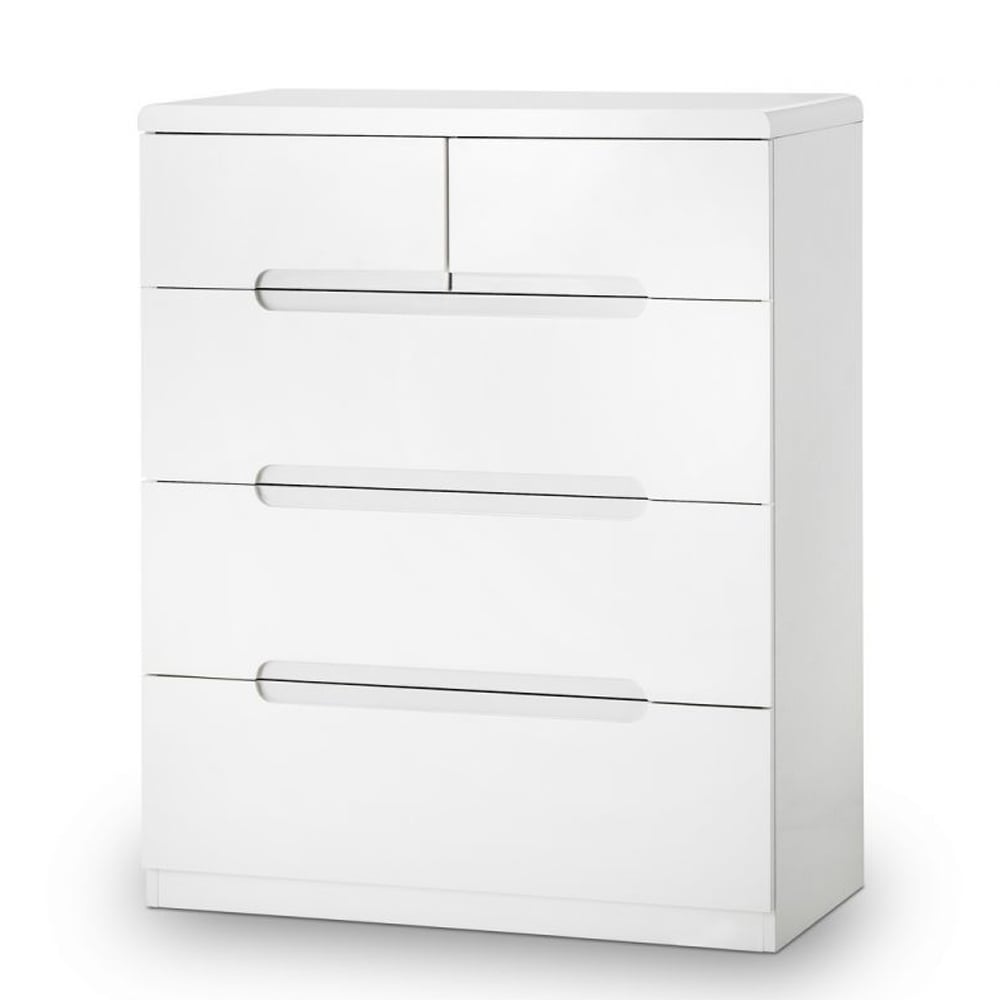 Read more about Magaly high gloss chest of 5 drawers in white