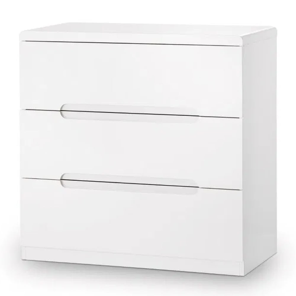 Magaly Modern Chest Of Drawers Small In White High Gloss