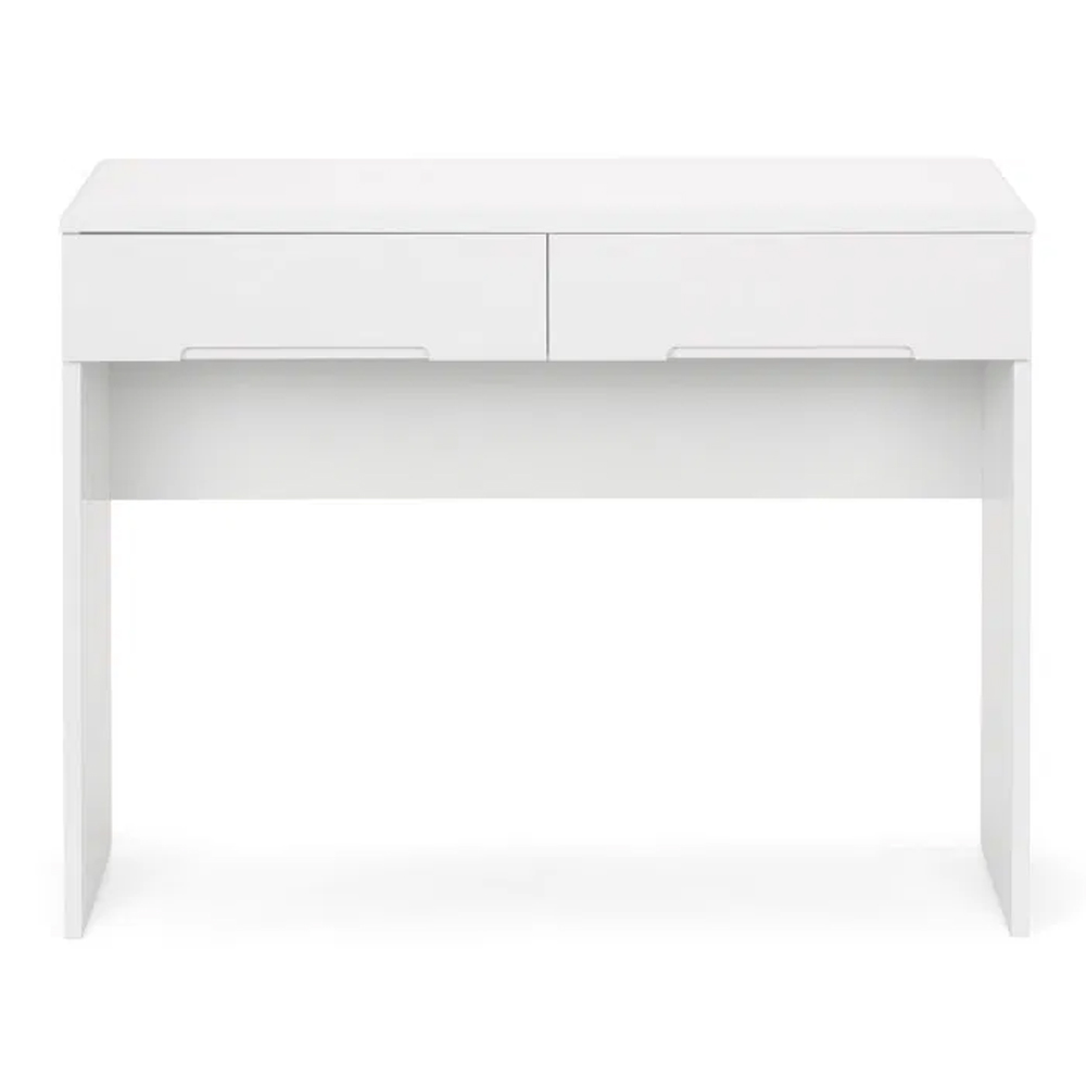 Magaly Modern Dressing Table In White High Gloss With Stool