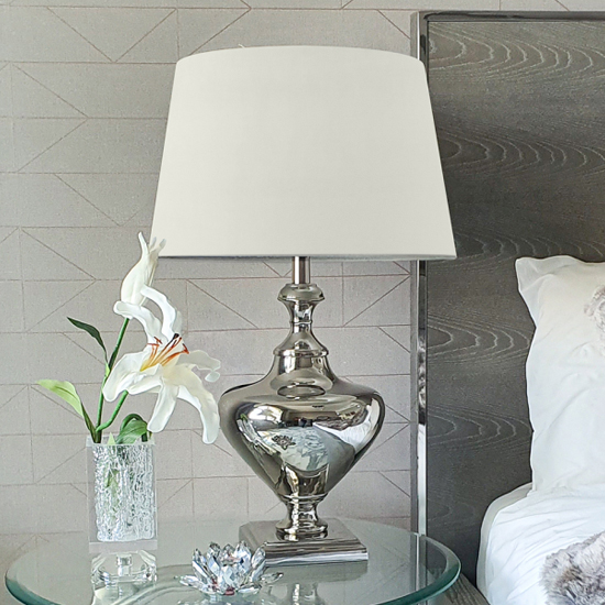 Diamante nickel candlestick floor lamp with glitter drum Browse